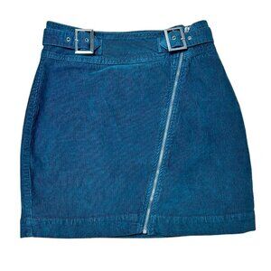 URBAN OUTFITTERS Corduroy Asymmetrical Zip Front Mini Skirt - Medium